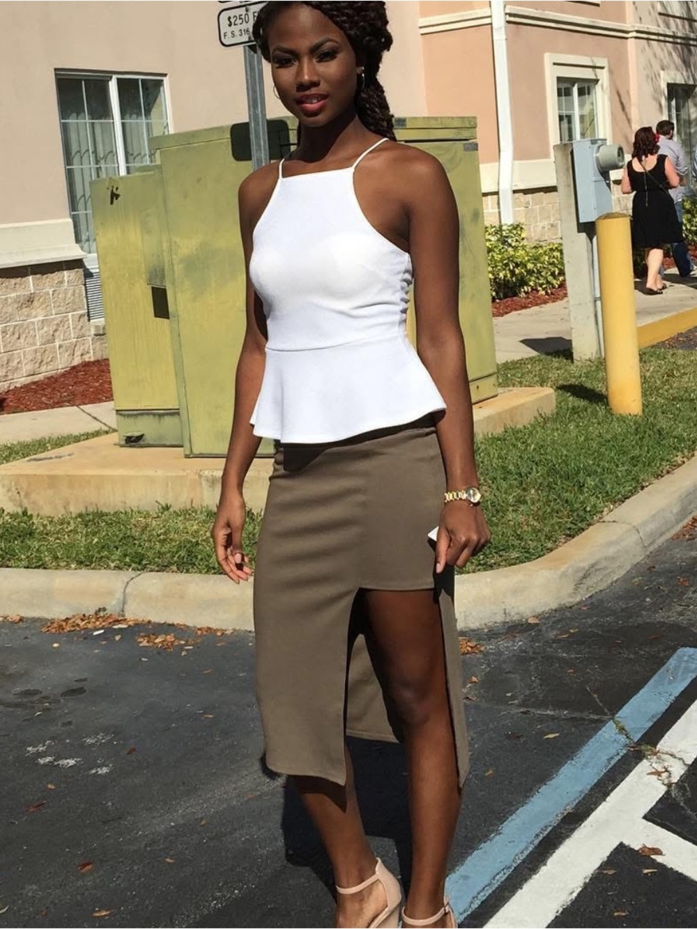 Guess Side-Slit Midi Skirt